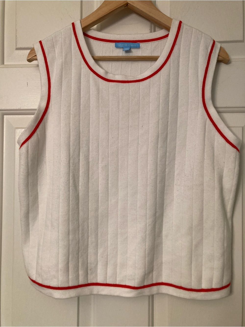 Draper James Sweater Tank with Red Trim